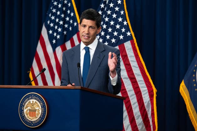 Chairman of the Federal Reserve Kevin Warsh speaks at a press conference at the Federal Reserve in Washington, DC on Wednesday, July 29, 2026. The Federal Reserve announced they will hold rates steady, but three officials dissented in a fractured vote.  WAP20260729019 ANNABELLExGORDON
