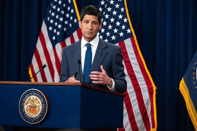Chairman of the Federal Reserve Kevin Warsh speaks at a press conference at the Federal Reserve in Washington, DC on Wednesday, July 29, 2026. The Federal Reserve announced they will hold rates steady, but three officials dissented in a fractured vote.  WAP20260729020 ANNABELLExGORDON