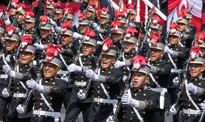 (260729) -- LIMA, July 29, 2026 -- Soldiers participate in a parade to commemorate the 205th anniversary of Peru s independence in Lima, Peru, July 29, 2026. (Photo by Mariana Bazo Xinhua) PERU-LIMA-INDEPENDENCE-COMMEMORATION WangxZhiying 