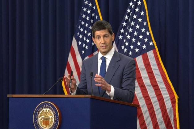 (260729) -- WASHINGTON, July 29, 2026 -- U.S. Federal Reserve Chair Kevin Warsh attends a press conference in Washington, D.C., the United States, July 29, 2026. The U.S. Federal Reserve on Wednesday kept the target range for the federal funds rate unchanged at 3.5 to 3.75 percent, as widely expected by the market. The move marks the Fed s fifth monetary policy meeting in a row with a wait-and-see stance, while expectations for an interest rate hike build up for the coming months. (Photo by Xinhua) U.S.-WASHINGTON, D.C.-FEDERAL RESERVE-INTEREST RATE UNCHANGED LixYuanqing 