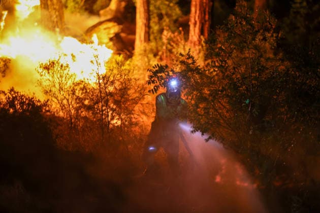 Firefighting efforts continue against forest fire in Antalya ANTALYA, TURKIYE - JULY 30: Firefighting teams continue aerial and ground operations to contain a forest fire that spread due to strong winds in the Alanya district of Antalya, Turkiye, on July 30, 2026. Serhat Cetinkaya Anadolu Antalya Turkey. Editorial use only. Please get in touch for any other usage.  Copyright: x2026xAnadoluxSerhatxCetinkayax