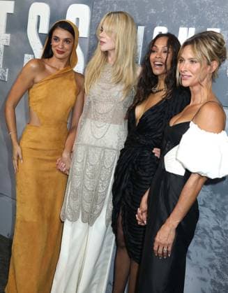 July 29, 2026, New York, New York, USA: Actors LAYSLA DE OLIVEIRA, NICOLE KIDMAN, ZOE SALDANA, and JILL WAGNER, seen at Paramount Plus Original Series Lioness Season 3 arrivals held at SVA Theater. New York USA  - ZUMAk03_ 20260729_zaf_k03_137 Copyright: xNancyxKaszermanx