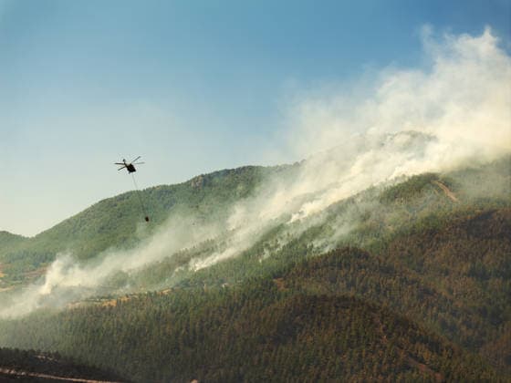 Firefighters battle wildfire in Antalya from air and ground ANTALYA, TURKIYE - JULY 30 : Fire extinguishing efforts continue both from the air and land to contain a wildfire in the Alanya district of Mugla, Turkiye on July 30, 2026. Serhat Cetinkaya Anadolu Antalya Turkey. Editorial use only. Please get in touch for any other usage.  Copyright: x2026xAnadoluxSerhatxCetinkayax