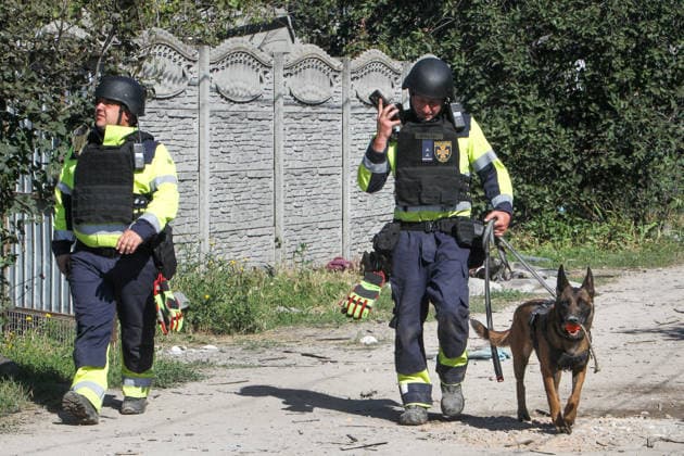 Russia strikes home of large family near Kryvyi Rih Canine handlers employ a service dog to search the ruins of the house of a large family hit by a Russian missile, Radushne settlement, Kryvyi Rih district, Dnipropetrovsk region, Ukraine, July 30, 2026. On the night of 29 30 July 2026, Russian occupying forces launched an Iskander-M ballistic missile at the settlement, hitting a private house where a large family lived. Six deaths have been officially confirmed: the parents and three of their children were killed. Search and rescue operations are underway, as other children from the family may remain trapped under the rubble. In total, two private houses were destroyed, while the blast wave and debris severely damaged at least five neigh  Copyright: xMykolaxMiakshykovx xUkrinformx xAvalonx 1119706733