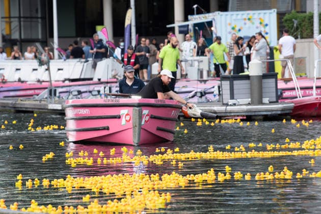 Annual Rubber Duck Race at Merchant Square, Paddington, London, UK - Thu 30 July 2026 Numbered Rubber ducks are guided to the finish line as part of the Annual Rubber Duck race in Merchant Square, Paddington in London, England, UK on Thursday 30 July 2026 and in aid of the Cosmic Charity, an organisation that supports the children and neonatal intensive care units at St Mary™s & Queen Charlotte™s Hospital., Credit:Justin Ng Avalon UK, England, London, Merchant Square, Paddington  Copyright: xJustinxNgx xAvalonx 1119713769