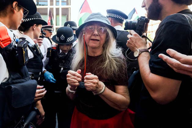 . 30 07 2026. London, United Kingdom. Defend Our Juries Protest Westminster Mags. Protest outside Westminster Magistrates Court is organised by Defend Our Juries to coincide with proceedings against individuals arrested under the Terrorism Act. It involves public declarations of support for the proscribed group Palestine Action.  xMartynxWheatleyx xi-Imagesx IIM-26928-0013