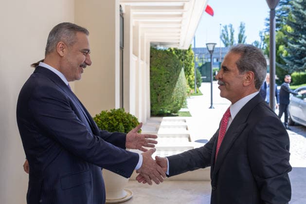 Turkish Foreign Minister Hakan Fidan ANKARA, TURKIYE - JULY 30: Turkish Foreign Minister Hakan Fidan (L) meets with Iraqi Supreme Judicial Council President Faiq Zidan in Ankara, Turkiye, on July 30, 2026. Mustafa Hatipoglu Anadolu Ankara Turkey. Editorial use only. Please get in touch for any other usage.  Copyright: x2026xAnadoluxMustafaxHatipoglux