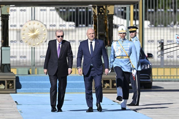 Turkish President Recep Tayyip Erdogan ANKARA, TURKIYE - JULY 30: Turkish President Recep Tayyip Erdogan (L) welcomes Lebanese President Joseph Aoun (2nd L) with an official ceremony at the Presidential Complex during Aoun s official visit in Ankara, Turkiye, on July 30, 2026. Dogukan Keskinkilic Anadolu Ankara Turkey. Editorial use only. Please get in touch for any other usage.  Copyright: x2026xAnadoluxDogukanxKeskinkilicx