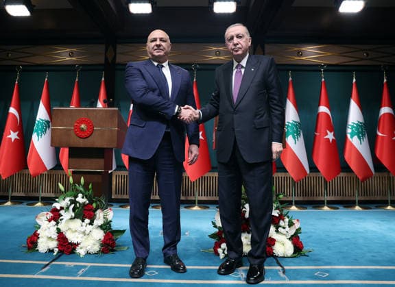 Turkish President Recep Tayyip Erdogan ANKARA, TURKIYE - JULY 30: (----EDITORIAL USE ONLY - MANDATORY CREDIT - TURKISH PRESIDENCY MURAT KULA HANDOUT - NO MARKETING NO ADVERTISING CAMPAIGNS - DISTRIBUTED AS A SERVICE TO CLIENTS----) Turkish President Recep Tayyip Erdogan (R) and Lebanese President Joseph Aoun (L) hold a joint press conference following their bilateral meeting at the Presidential Complex in Ankara, Turkiye, on July 30, 2026. Turkish Presidency Murat Kula Handout Anadolu Ankara Turkey. Editorial use only. Please get in touch for any other usage.  Copyright: x2026xAnadoluxTurkishxPresidencyx xMuratxKulax xHandoutx