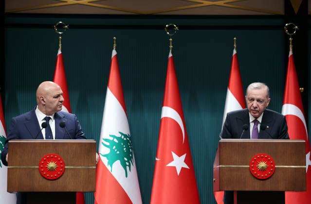 Turkish President Recep Tayyip Erdogan ANKARA, TURKIYE - JULY 30: (----EDITORIAL USE ONLY - MANDATORY CREDIT - TURKISH PRESIDENCY MURAT KULA HANDOUT - NO MARKETING NO ADVERTISING CAMPAIGNS - DISTRIBUTED AS A SERVICE TO CLIENTS----) Turkish President Recep Tayyip Erdogan (R) and Lebanese President Joseph Aoun (L) hold a joint press conference following their bilateral meeting at the Presidential Complex in Ankara, Turkiye, on July 30, 2026. Turkish Presidency Murat Kula Handout Anadolu Ankara Turkey. Editorial use only. Please get in touch for any other usage.  Copyright: x2026xAnadoluxTurkishxPresidencyx xMuratxKulax xHandoutx