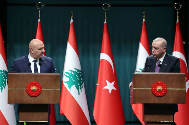 Turkish President Recep Tayyip Erdogan ANKARA, TURKIYE - JULY 30: (----EDITORIAL USE ONLY - MANDATORY CREDIT - TURKISH PRESIDENCY MURAT KULA HANDOUT - NO MARKETING NO ADVERTISING CAMPAIGNS - DISTRIBUTED AS A SERVICE TO CLIENTS----) Turkish President Recep Tayyip Erdogan (R) and Lebanese President Joseph Aoun (L) hold a joint press conference following their bilateral meeting at the Presidential Complex in Ankara, Turkiye, on July 30, 2026. Turkish Presidency Murat Kula Handout Anadolu Ankara Turkey. Editorial use only. Please get in touch for any other usage.  Copyright: x2026xAnadoluxTurkishxPresidencyx xMuratxKulax xHandoutx