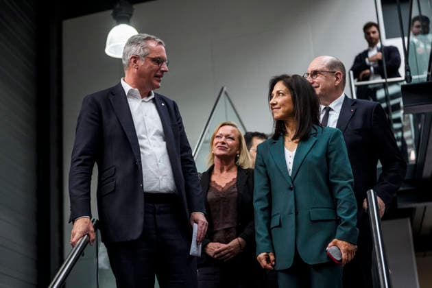 Katherina Reiche (CDU), Bundesministerin fuer Wirtschaft und Energie, besucht die Salzgitter AG, wo die erste mit Wasserstoff betriebene Direkt-Reduktions-Anlage (DRI-Turm) und eine Elektro-Lichtbogenanlage gebaut wird. Salzgitter, 30.07.2026. Fotografiert im Auftrag des Bundesministeriums fuer Wirtschaft und Energie Salzgitter Deutschland *** Katherina Reiche (CDU), Federal Minister for Economic Affairs and Energy, visits Salzgitter AG, where the first hydrogen-powered direct reduction plant (DRI tower) and an electric arc furnace are being built. Salzgitter, July 30, 2026. Photographed on behalf of the Federal Ministry for Economic Affairs and Energy, Salzgitter, Germany Copyright: xDominikxButzmannx