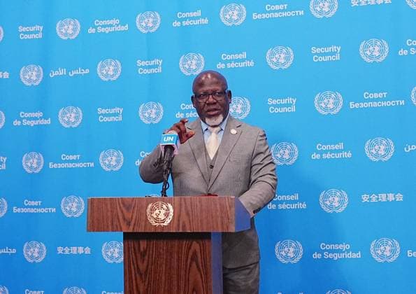 UN Security Council holds first straw poll to choose next secretary-general NEW YORK, UNITED STATES - JULY 30: UN Security Council President and Democratic Republic of the Congo s Permanent Representative to the UN Zenon Mukongo Ngay speaks to the press following the council s first straw poll to select a candidate to succeed UN Secretary-General Antonio Guterres, whose term expires at the end of the year, at the United Nations headquarters in New York, United States, on July 30, 2026. Selcuk Acar Anadolu New York United States. Editorial use only. Please get in touch for any other usage.  Copyright: x2026xAnadoluxSelcukxAcarx