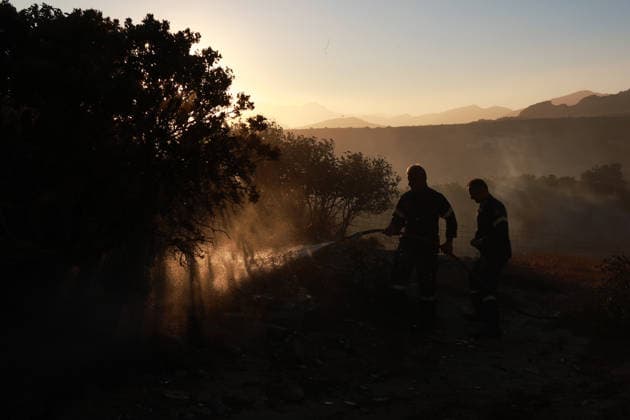 Forest fire in the Greek island of Crete CRETE, GREECE - JULY 30: Firefighters continue their efforts to extinguish the wildfire near the village of Agia Paraskevi, in Rethymno, on the island of Crete, Greece, on July 30, 2026. Costas Baltas Anadolu Crete Greece. Editorial use only. Please get in touch for any other usage.  Copyright: x2026xAnadoluxCostasxBaltasx
