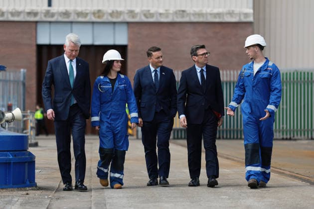 Prime Minister Andy Burnham visits BAE Systems Barrow 30 07 2026. Barrow-in-Furness, United Kingdom. Prime Minister Andy Burnham visits BAE Systems with Wes Streeting, Secretary of State for Defence in Barrow., Credit:Ben Perry B66 Avalon United Kingdom, Cumbria, Barrow-in-Furness, 10 Downing Street  Copyright: xBenxPerryx xB66x xAvalonx 1119771649
