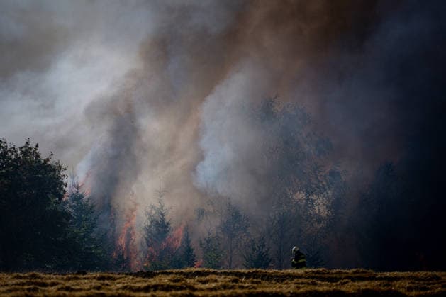 Forest fire breaks out in Czech Republic VETRKOVICE, CZECH REPUBLIC - JULY 30: A view of smoke as firefighter battle flames as vegetation burns during a forest fire and an adjacent field in Vetrkovice (Moravian-Silesian Region), Czech Republic on July 30, 2026. The fire is being extinguished by 30 units of firefighters, which is approximately 150 firefighters, according to the press spokesperson of the fire department. Also two Black Hawk helicopters and a police Bell. The area affected by the fire is approximately 27 hectares. Lukas Kabon Anadolu Vetrkovice Czech Republic. Editorial use only. Please get in touch for any other usage.  Copyright: x2026xAnadoluxLukasxKabonx