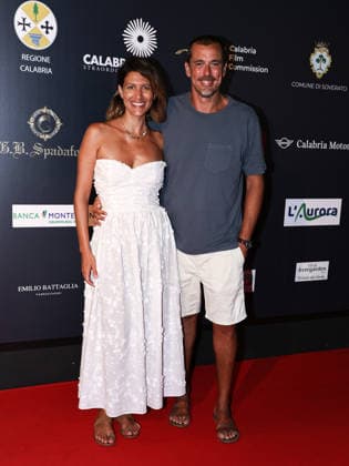 IPA87125691 - Soverato (CZ), Magna Graecia Film Festival - Day 6. Pictured: Giulia Bevilacqua with her husband Nicola Capodanno  Copyright: xMarcoxProvvisionatox xMarcoxProvvisionatox 87125691