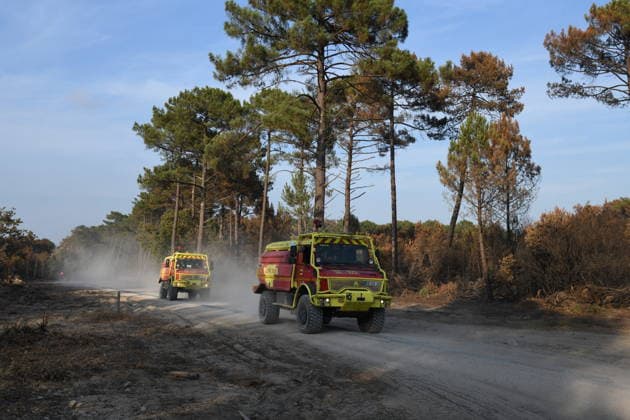 France continues wildfire battle as heat wave keeps Europe on alert BORDEAUX, FRANCE - JULY 30: Firefighters inspect and secure a wildfire-affected forest near Bordeaux, France, on July 30, 2026, as they continue operations to extinguish flare-ups and prevent the fire from reigniting. Fire crews remain deployed following the evacuation of nearby campsites and the closure of beaches due to the wildfire threat. Dragan Lekic Anadolu Bordeaux France. Editorial use only. Please get in touch for any other usage.  Copyright: x2026xAnadoluxDraganxLekicx