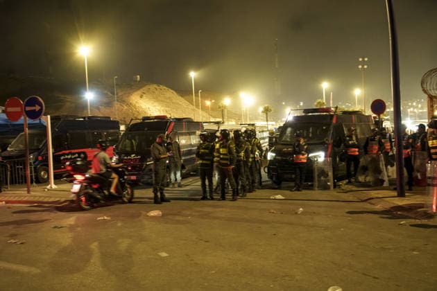 Moroccan forces block migrants from reaching Ceuta near Fnideq FNIDEQ, MOROCCO - JULY 30: Moroccan security forces deploy near the northern city of Fnideq as thousands of irregular migrants attempt to reach Ceuta, Spain s territory in North Africa, on July 30, 2026 in Fnideq, Morocco. Security forces prevented the migrants from crossing during the night between Thursday and Friday. Some migrants were detained and transported outside the city, while security operations continued across the area. Hicham Rachidi Anadolu Fnideq Morocco. Editorial use only. Please get in touch for any other usage.  Copyright: x2026xAnadoluxHichamxRachidix