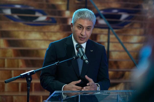 San Francisco Mayor Daniel Lurie welcomes Egyptian Minister Sherif Fathi Attia SAN FRANCISCO, CA - JULY 30: Sherif Fathi Attia Minister of Tourism and Antiquities of Egypt speaks during the Treasures of the Pharaohs Exhibition opening event at the de Young Museum in San Francisco, California, United States on July 30, 2026. Tayfun Coskun Anadolu California United States. Editorial use only. Please get in touch for any other usage.  Copyright: x2026xAnadoluxTayfunxCoskunx