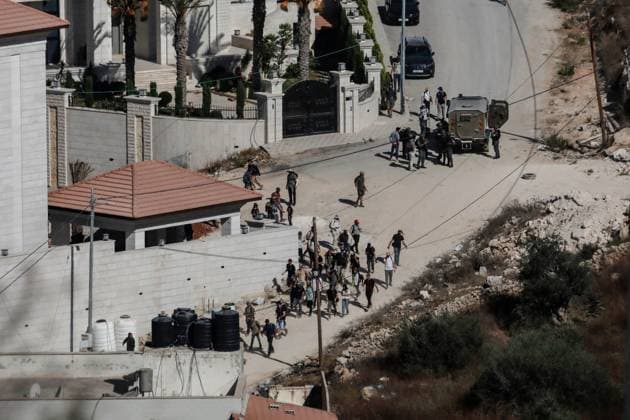 Israeli Settlers Enter Areas of Nablus Under Military Protection NABLUS, West Bank July 31, 2026: Israeli settlers, escorted by Israeli forces, enter the southern and western areas of Nablus in the occupied West Bank on July 31, 2026. NABLUS Palestine, State of Copyright: x xMohammadxRasheedxMansourx xJNAxPressx