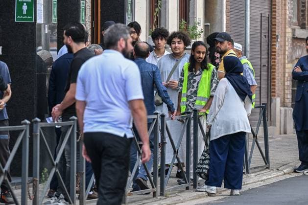 Driss Atounane s son, Sami Atounane arrives for the funeral ceremony of Driss Atounane, in Brussels. The Schaerbeek resident was attacked on July 23 on the No. 55 tram while reportedly stepping in to defend a female passenger who was the target of racist and Islamophobic remarks from another passenger on the bus.  EMILExWINDAL 182468615