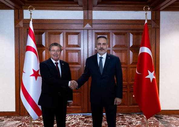 News Bilder des Tages Hakan Fidan - Unal Ustel meeting in Ankara ANKARA, TURKIYE - JULY 31: Turkish Foreign Minister Hakan Fidan meets with Turkish Republic of Northern Cyprus (TRNC) Prime Minister Unal Ustel (L) in Ankara, Turkiye on July 31, 2026. Murat Gok Anadolu Ankara Turkey. Editorial use only. Please get in touch for any other usage.  Copyright: x2026xAnadoluxMuratxGokx