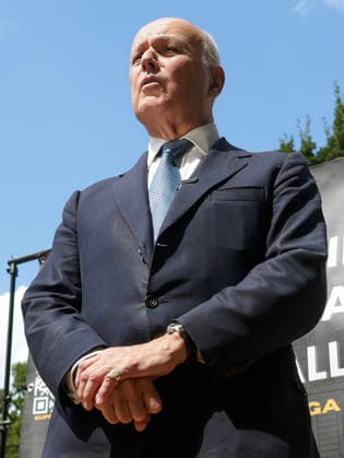 . 31 07 2026. London, United Kingdom. Chinese Mega Embassy Press Conference. Iain Duncan Smith MP speaks during a press Conference announcing important news about The Chinese Mega Embassy proposals at Tower Hill.  xMartynxWheatleyx xi-Imagesx IIM-26933-0010