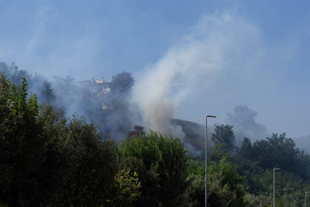 IPA87137218 - Rome: Fire Breaks Out on Monte Ciocci in Rome  Copyright: xMatteoxNardonex xx 87137218