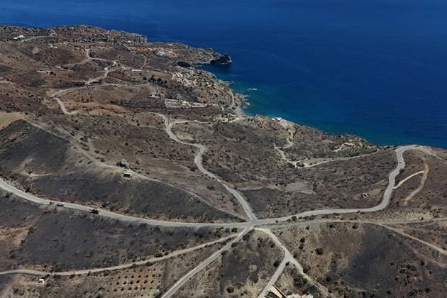 Aftermath of the devastating Crete wildfire CRETE, GREECE - JULY 31: A hill is seen burnt after a wildfire at the village of Agios Pavlos, in region Rethymno, on the island of Crete, Greece, on July 31, 2026. Costas Baltas Anadolu Crete Greece. Editorial use only. Please get in touch for any other usage.  Copyright: x2026xAnadoluxCostasxBaltasx