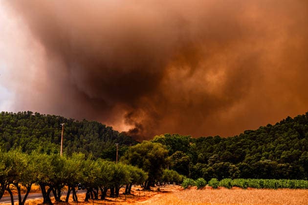 Wildfires in France - The Gros Bessillon Fire Reignited The Gros Bessillon wildfire in the Var region reignited today west of Correns, France, on July 31, 2026. Photo by Laurent Coust ABACAPRESS.com Correns France  Copyright: xCoustxLaurent ABACAx