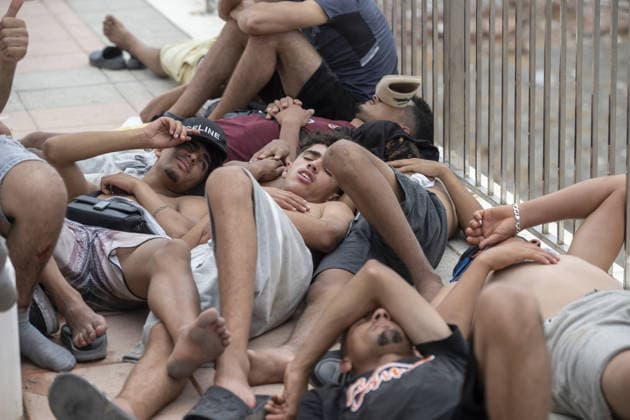 Hundreds of migrants reach Spain s Ceuta after swimming from Morocco CEUTA, SPAIN - JULY 31: Hundreds of migrants attempt to swim from Morocco to the Spanish city of Ceuta in North Africa, while the number of arrivals exceeded 1,500 in just over a week, according to local news, in Ceuta, Spain on July 31, 2026. Marcos Moreno Anadolu Ceuta Spain. Editorial use only. Please get in touch for any other usage.  Copyright: x2026xAnadoluxMarcosxMorenox