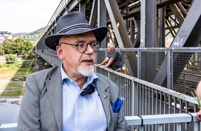 Chairman of the Association of Germans and Friends of German Culture Radek Novak is seen during the memorial event to commemorate 1945 Usti nad Labem massacre of Sudeten Germans following the end of World War II in Usti nad Labem, Czech Republic, on July 31, 2026. (CTKxPhoto VojtechxHajek) CTKPhotoP2026073106057  CTKPhotoP2026073106057