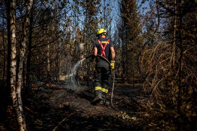 Forest fire extinguishing in the Czech Republic VETRKOVICE, CZECH REPUBLIC - JULY 31: Czech firefighters extinguish a forest and field fire covering an area of ??27 hectares in Vetrkovice (Moravian-Silesian Region), Czech Republic on July 31, 2026. According to a fire department spokesperson, 13 firefighting units are responding. Firefighters are also continuously monitoring the situation using drones, which provide an overview of the fire s development and help manage firefighting efforts. Work will continue into the next night. Lukas Kabon Anadolu Vetrkovice Czech Republic. Editorial use only. Please get in touch for any other usage.  Copyright: x2026xAnadoluxLukasxKabonx