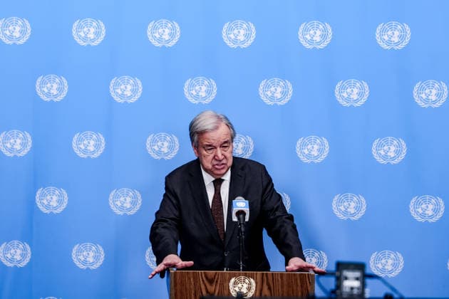 July 31, 2026, New York, New York, United States: United Nations Secretary General, ANTONIO GUTERRES speaks to reporters at the Security Council stakeout at UNHQ. Guterres discussed his recent visits to Syria, Jordan and Cyprus, the conflict in the Middle East, including the announced roadmap for Hamas to relinquish its weapons and for Israel to withdraw from Gaza, and the growing global impacts of extreme heat and climate change. New York United States  - ZUMAo116 20260731_znp_o116_036 Copyright: xBiancaxOterox
