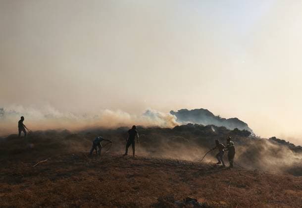 Wildfires continue in Rethymno region of Crete CRETE, GREECE - JULY 31: Firefighters battle a wildfire burning near the village of Drimiskos in the Rethymno region on the island of Crete, Greece, on July 31, 2026. Costas Baltas Anadolu Crete Greece. Editorial use only. Please get in touch for any other usage.  Copyright: x2026xAnadoluxCostasxBaltasx
