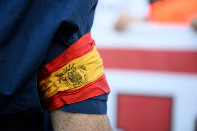 July 31, 2026, Madrid, Spain: MADRID, SPAIN Ã¢â‚¬ JULY 31, 2026: Participants attend a demonstration outside the Moroccan Embassy in Madrid, called by the far-right groups Falange EspaoÂ±ola and NoÂºcleo Nacional, following recent migrant arrivals through Spain s North African enclave of Ceuta. Protesters wave Spanish flags, display banners and chant slogans during the demonstration, while some participants are seen making gestures commonly associated with Nazi salutes. Madrid Spain  - ZUMAq101 20260731_zna_q101_226 Copyright: xTomasxCallex