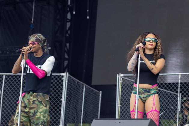 July 31, 2026, Chicago, Illinois, USA: SWIM (TYSON COY STEWART) and JADAGRACE of PartyOf2 during the Lollapalooza Music Festival at Grant Park in Chicago, Illinois Chicago USA  - ZUMAs135 20260731_zap_s135_018 Copyright: xDanielxDeSloverx
