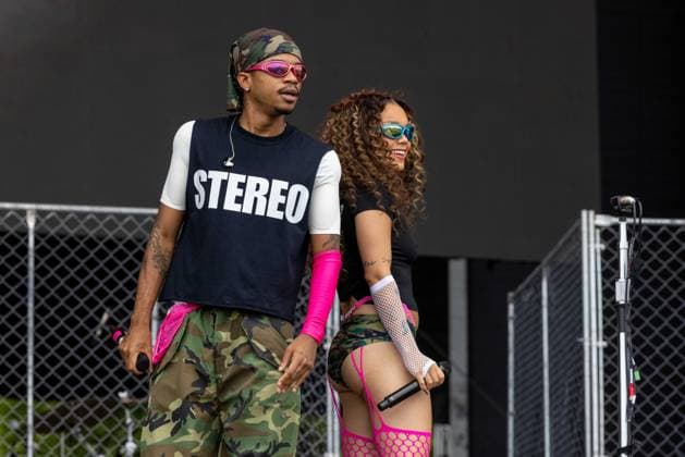 July 31, 2026, Chicago, Illinois, USA: SWIM (TYSON COY STEWART) and JADAGRACE of PartyOf2 during the Lollapalooza Music Festival at Grant Park in Chicago, Illinois Chicago USA  - ZUMAs135 20260731_zap_s135_035 Copyright: xDanielxDeSloverx