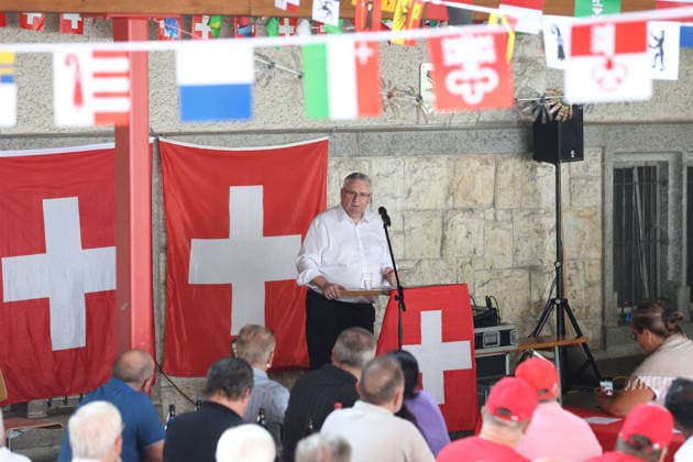 1.August Ansprache Andreas Glarner (SVP) 01.08.2026 Niedergoesgen SO, SCHWEIZ, Festtagsrede am 1. August mit Nationalrat Andreas Glarner (SVP) in Niedergoesgen *** August 1 Speech by Andreas Glarner (SVP) August 1, 2026, Niedergoesgen, SO, SWITZERLAND; National Day speech on August 1 by National Council member Andreas Glarner (SVP) in Niedergoesgen 
