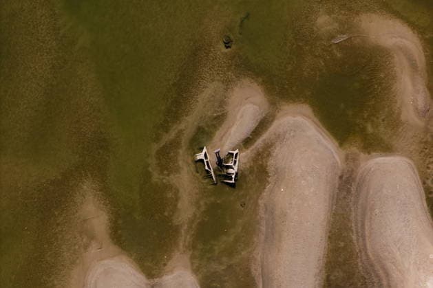 Batina 010826. Historically low water level of the Danube has revealed the remains of old cars, ships and weapons in its riverbed. Photo: Marin Franov CROPIX Copyright: xxMarinxFranovx batina_vodostaj65-010826