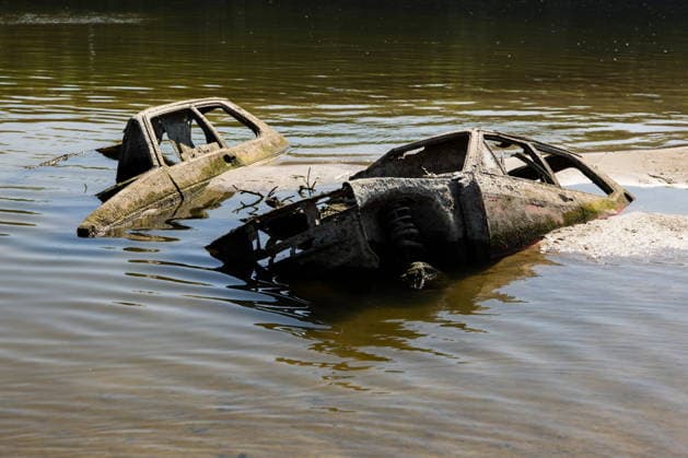 Batina 010826. Historically low water level of the Danube has revealed the remains of old cars, ships and weapons in its riverbed. Photo: Marin Franov CROPIX Copyright: xxMarinxFranovx batina_vodostaj74-010826
