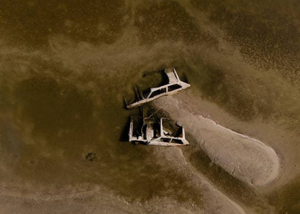 Batina 010826. Historically low water level of the Danube has revealed the remains of old cars, ships and weapons in its riverbed. Photo: Marin Franov CROPIX Copyright: xxMarinxFranovx batina_vodostaj76-010826