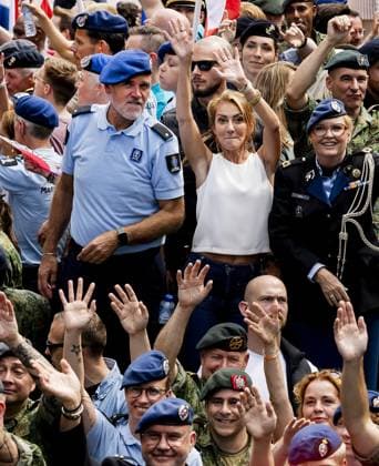 AMSTERDAM - Dilan Yesilgoz, Minister of Defence, during the Canal Parade. The boat parade is traditionally part of the Pride celebrations in the capital. REMKO DE WAAL ANP netherlands out - belgium out  Copyright: xx x564688968x originalFilename: 564688968.jpg