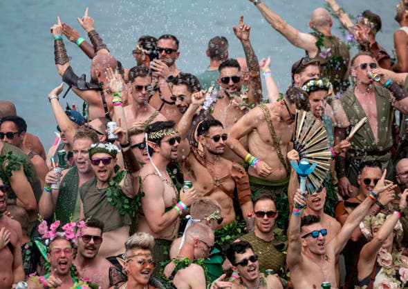 Amsterdam The Netherlands 1st August 2026 A colourful procession of boats makes its way through the Amsterdam Canals for the annual World Pride Canal Parade. gay, lgbtqi,