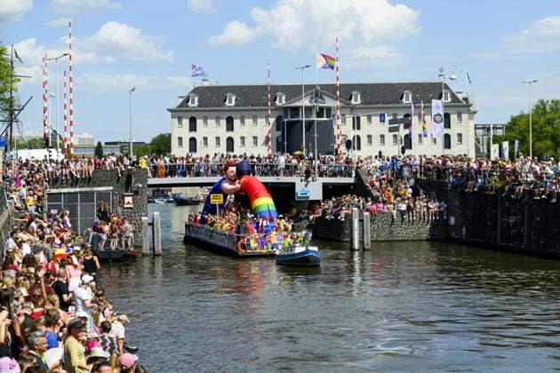 Amsterdam, The Netherlands, 2026-08-01 14:21:44 AMSTERDAM, 01-08-2026, Canals of Amsterdam. Amsterdam is the host city for WorldPride. Under the theme UNITY, equal rights, visibility, and international solidarity take center stage. The program includes the Pride Walk, Canal Parade, and a conference, among other things. PHOTO: NLBeeld Patrick van Emst Credit: NL Beeld Patrick van Emst  Copyright: xx x