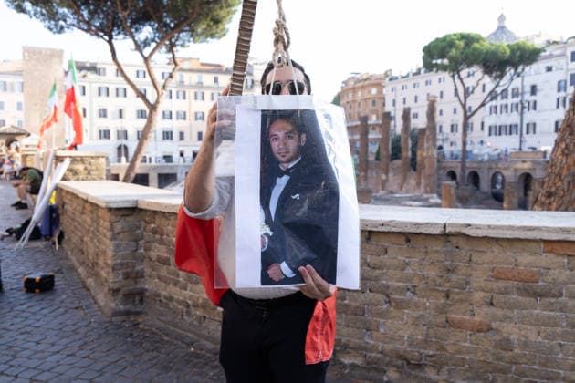 IPA87163967 - Sit-in at Largo Argentina in Rome against the Ayatollahs regime in Iran  Copyright: xMatteoxNardonex xx 87163967