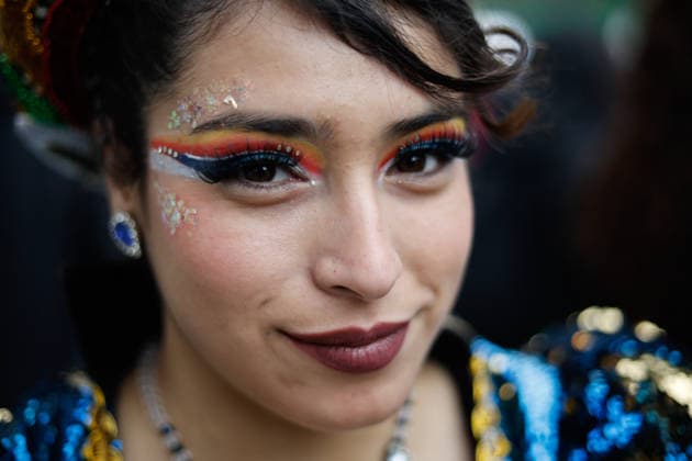 Santiago, August 1, 2026: Carnival in honor of the Virgin of Copacabana along the Alameda, a Bolivian tradition that goes hand in hand with Bolivia’s national holidays, featuring colorful traditional costumes from the region. Diego Martin Aton, Chile; Aton 1177187 jpeg  Copyright: DIEGOxMARTIN ATONxCHILE
