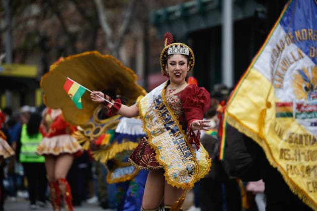 Santiago, August 1, 2026: Carnival in honor of the Virgin of Copacabana along the Alameda, a Bolivian tradition that goes hand in hand with Bolivia’s national holidays, featuring colorful traditional costumes from the region. Diego Martin Aton, Chile; Aton 1177145 jpeg  Copyright: DIEGOxMARTIN ATONxCHILE