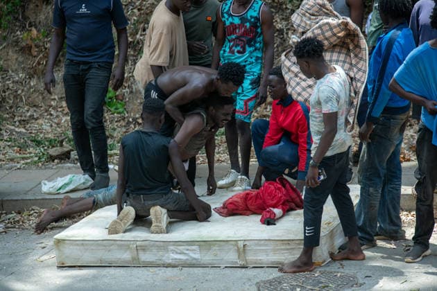 August 1, 2026, Ceuta, Ceuta, Spain: The Ceuta Temporary Immigrant Stay Center (CETI) is currently facing extreme tension and severe overcrowding, reaching a state of absolute collapse. The facility has been forced to close its doors to new male arrivals due to a critical lack of space. Ceuta Spain - ZUMAd308 20260801_zsp_d308_055 Copyright: xJuanxCarlosxLucasx